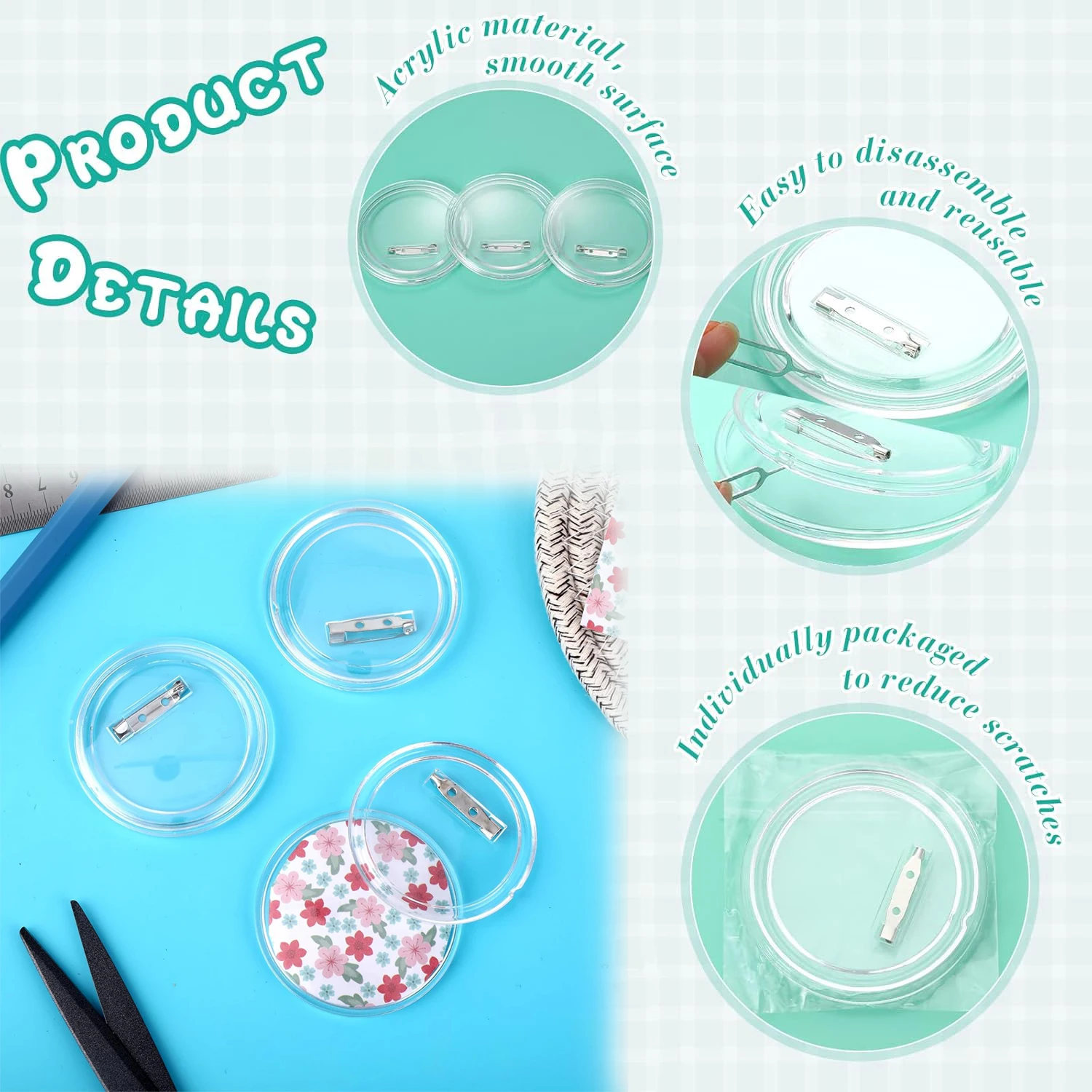 5-20PCS Buttons Blanks with Pi - Button Badge Blank recension och pris