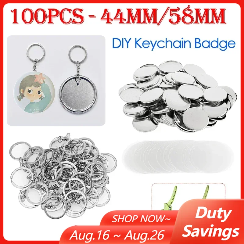 100PCS 44mm 58mm Keychains Bad - Button Badge Blank recension och pris