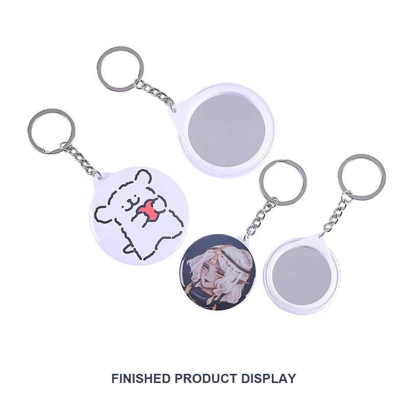 New 100PCS Key Ring Mirror Bla - Button Badge Blank recension och pris